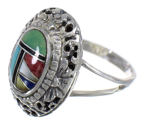 Sterling Silver Multicolor Southwestern Ring Size 5-1/4 YX70976